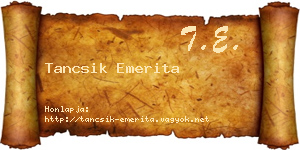Tancsik Emerita névjegykártya